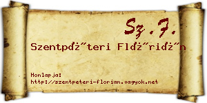Szentpéteri Flórián névjegykártya